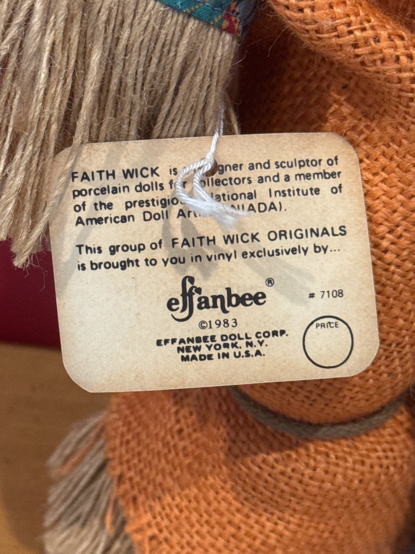 Effanbee Vintage 1978 Faith Wick Scarecrow Porcelain Doll 18" The Wizard of Oz No Hat