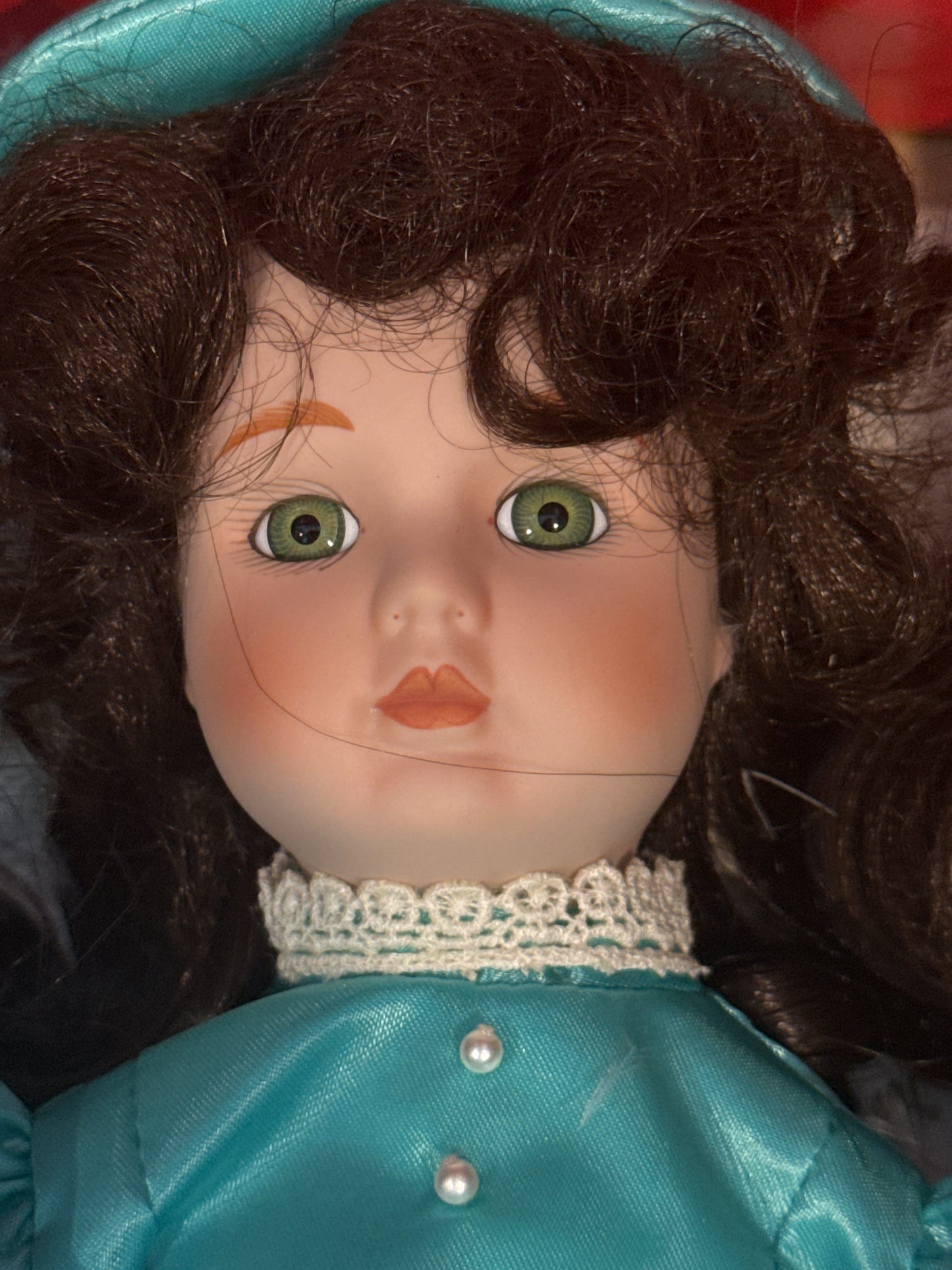 Dynasty Doll Collection Porcelain Doll Francine 16" Tall w/ Tag & Hallmark On Neck In Original Box