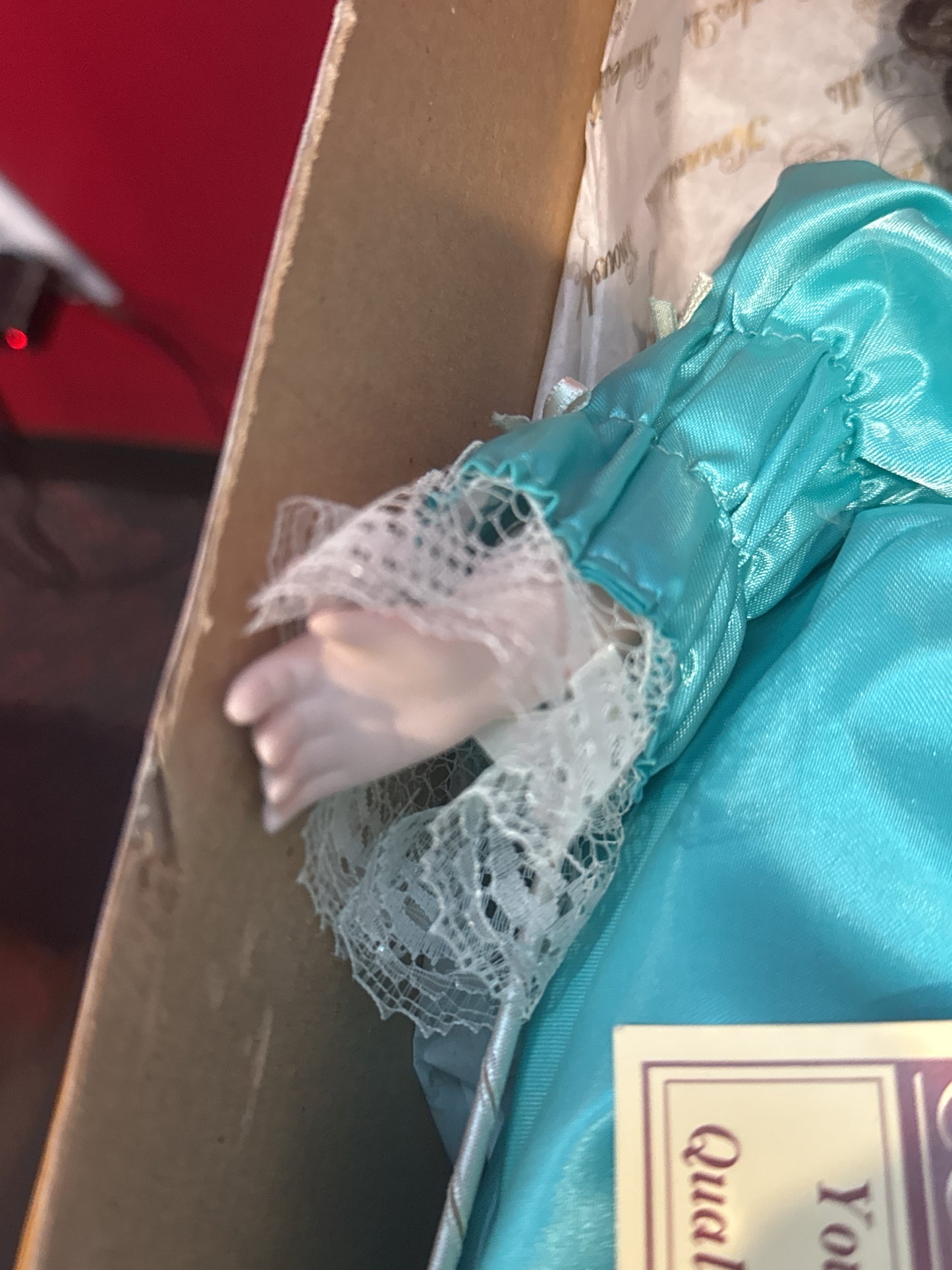 Dynasty Doll Collection Porcelain Doll Francine 16" Tall w/ Tag & Hallmark On Neck In Original Box
