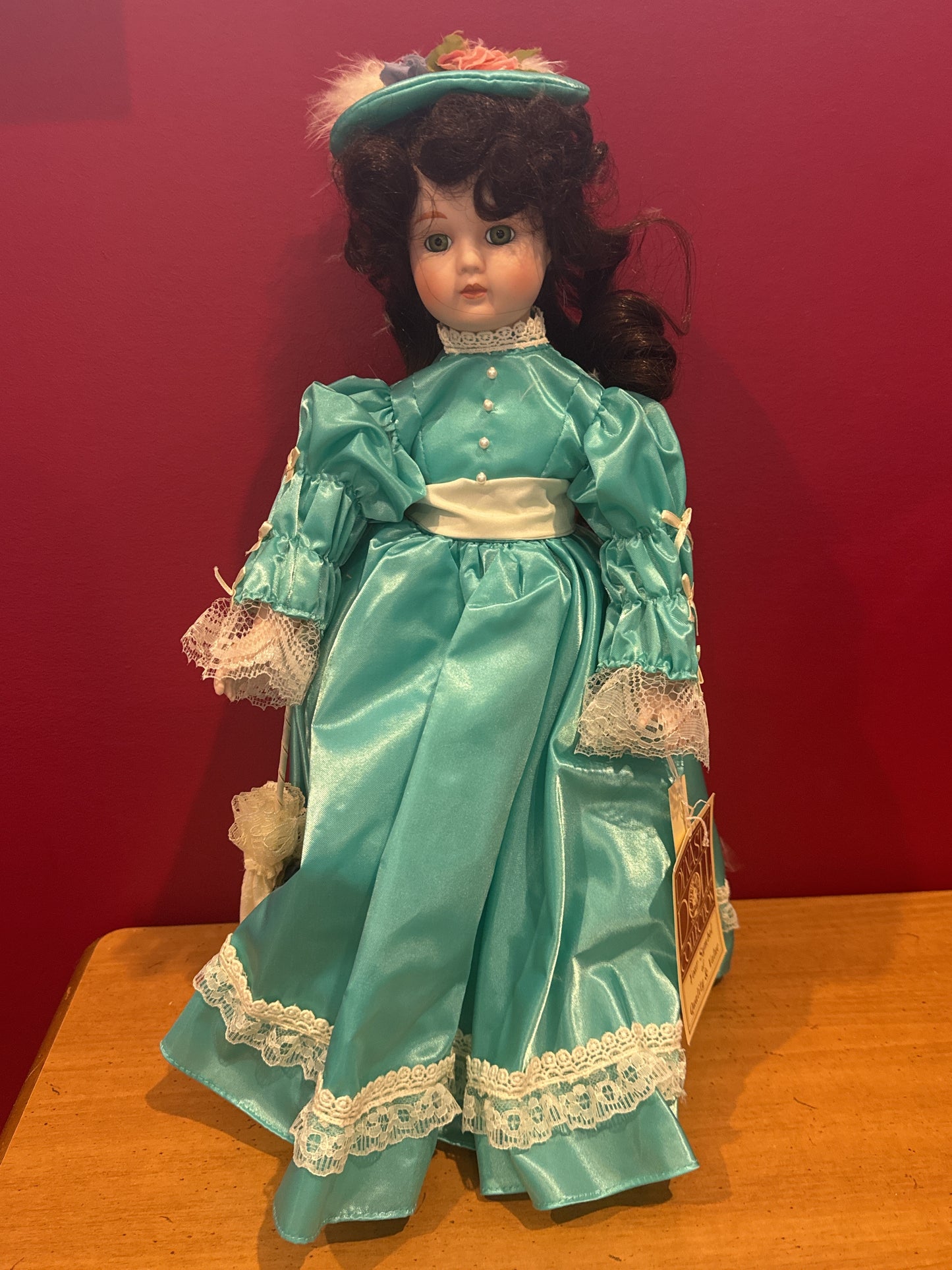 Dynasty Doll Collection Porcelain Doll Francine 16" Tall w/ Tag & Hallmark On Neck In Original Box