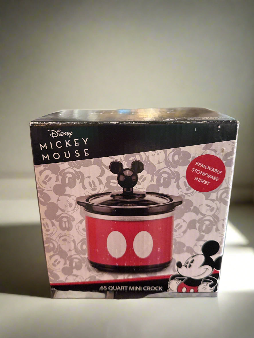 Disney Mickey Mouse Red & Black .65 Quart Mini Crock Pot, Brand New in Box