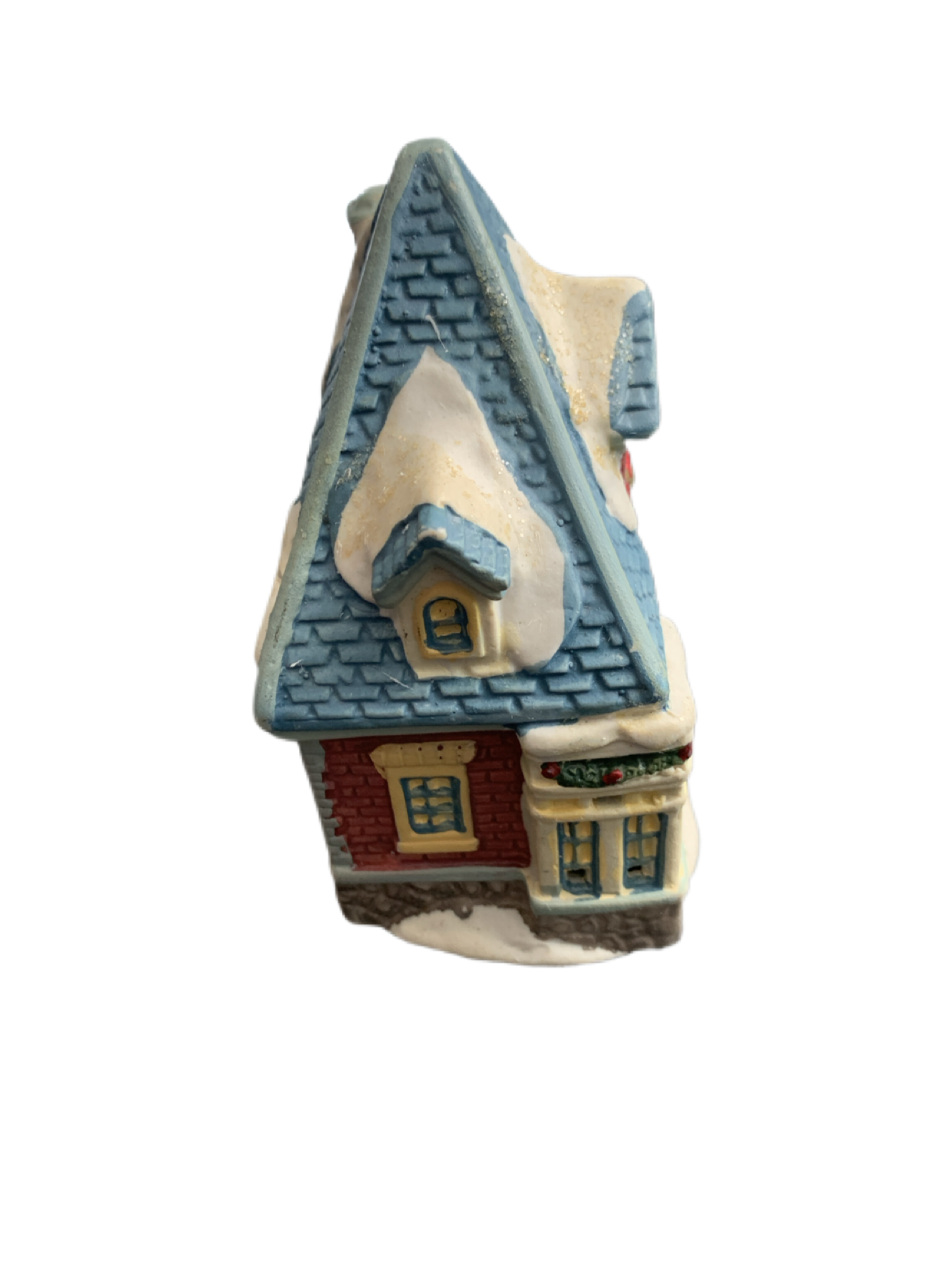 Cobblestone Corners 2001 Yellow Victorian House Christmas Village Figurine