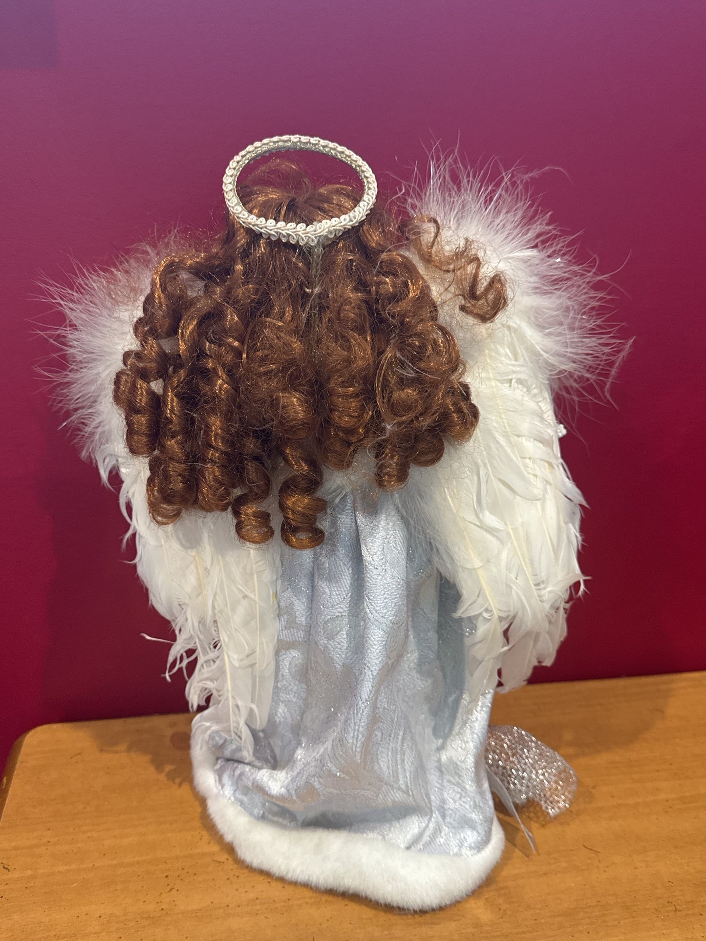 Bisque Collectible Doll Porcelain Angel Doll 14" Tall Collector's Choice Reddish Brown Hair Blue Eyes