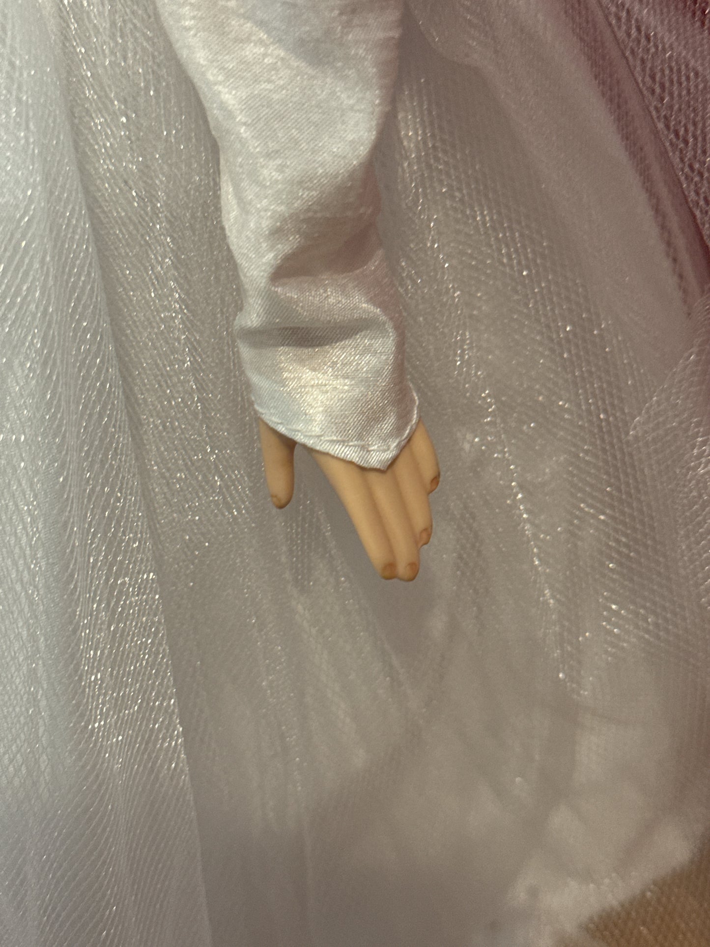 Robin Atkins Brand Porcelain Collectible Doll Bridal Gown Blonde Hair Blue Eyes 17" Tall w/ Stand