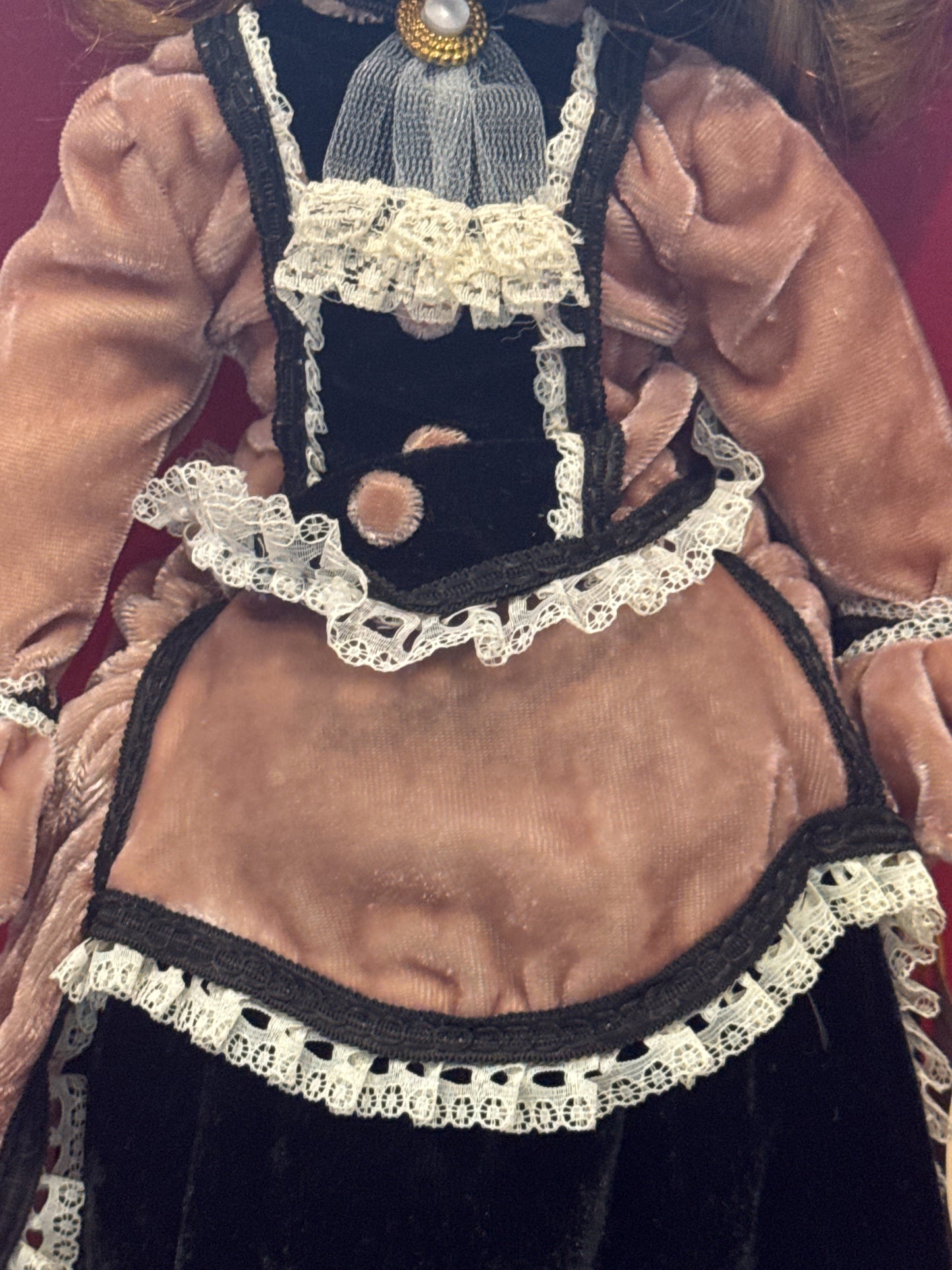 Artmark 17" Porcelain Collectible Doll Chicago LTD 1996 Victorian Style Brown & Black Dress Brown Eyes