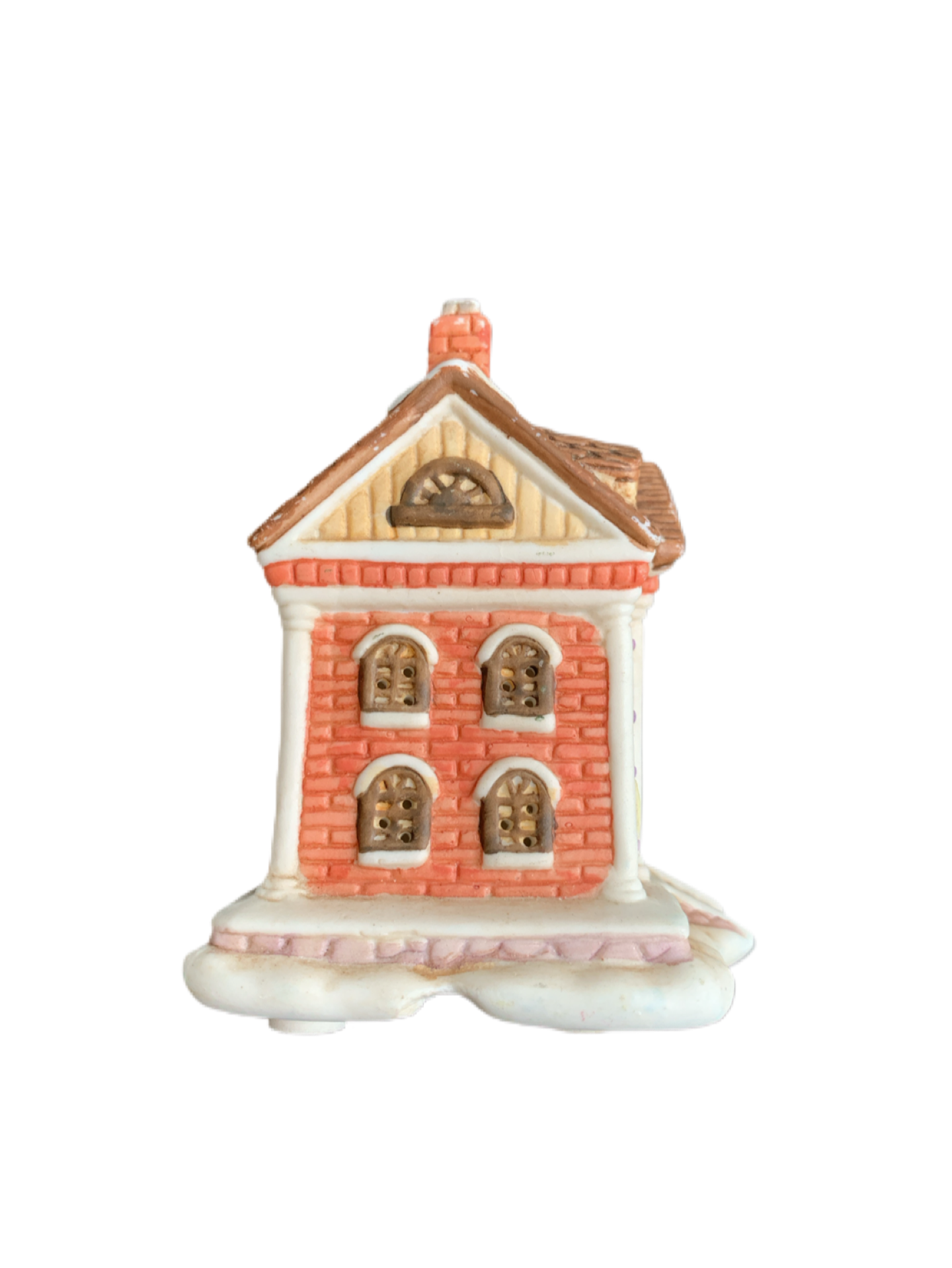 Vintage Christmas 1993 Porcelain Bisque Miniature Olde Town Village Library