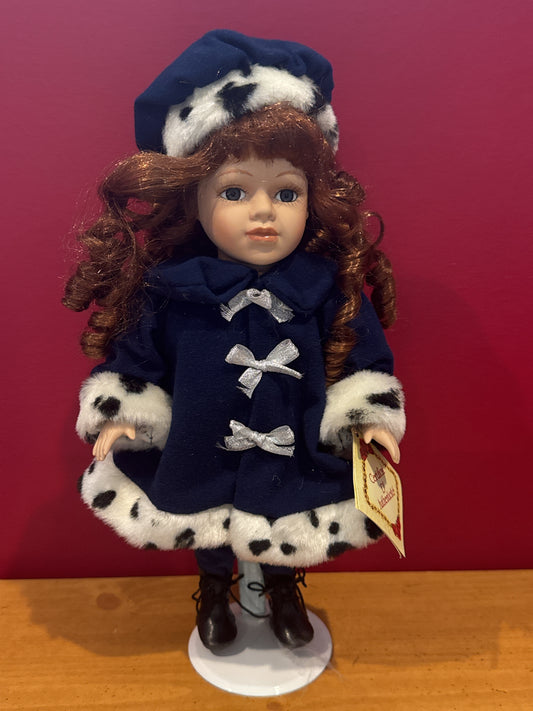 Porcelain Collectible Doll Vintage Classic Treasures Collectors Choice Blue Jacket 12" Tall Tags