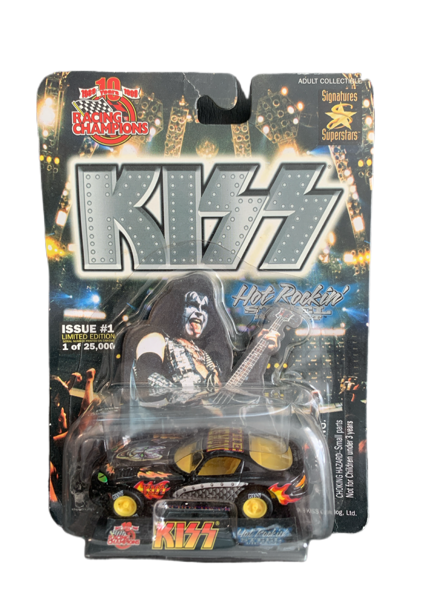 Kiss 1998 Racing Champions Hot Rockin' Steel Die Cast Gene Simmons Car The Demon 1:64