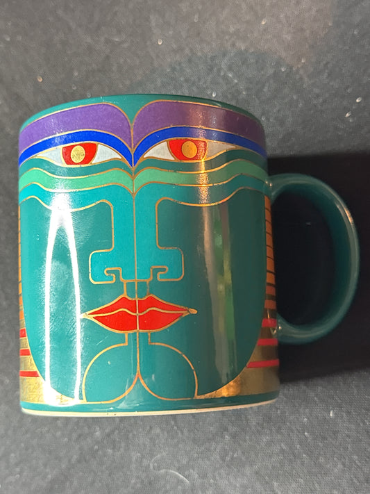 Laurel Burch Coffee Mug Cup Vayu Green Excellent condition, no chips or cracks. 4" Tall