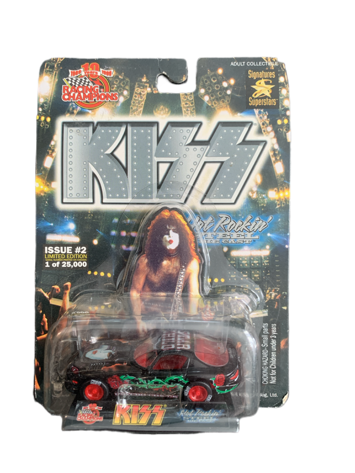 Kiss 1998 Racing Champions Hot Rockin' Steel Die Cast Paul Stanley Car Star Child 1:64