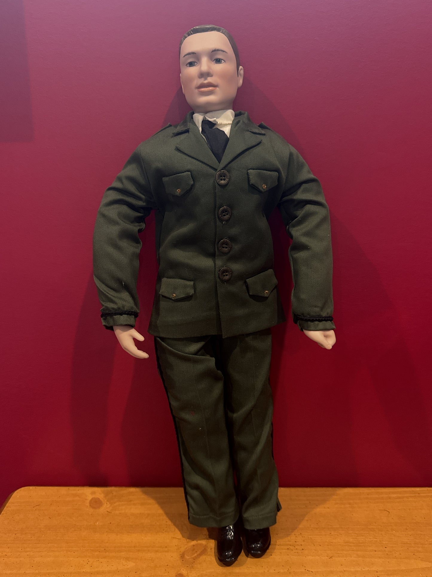 Army Soldier Designer Porcelain Doll Sandra Bilotto 20" Tall #797 Green Uniform No Hat