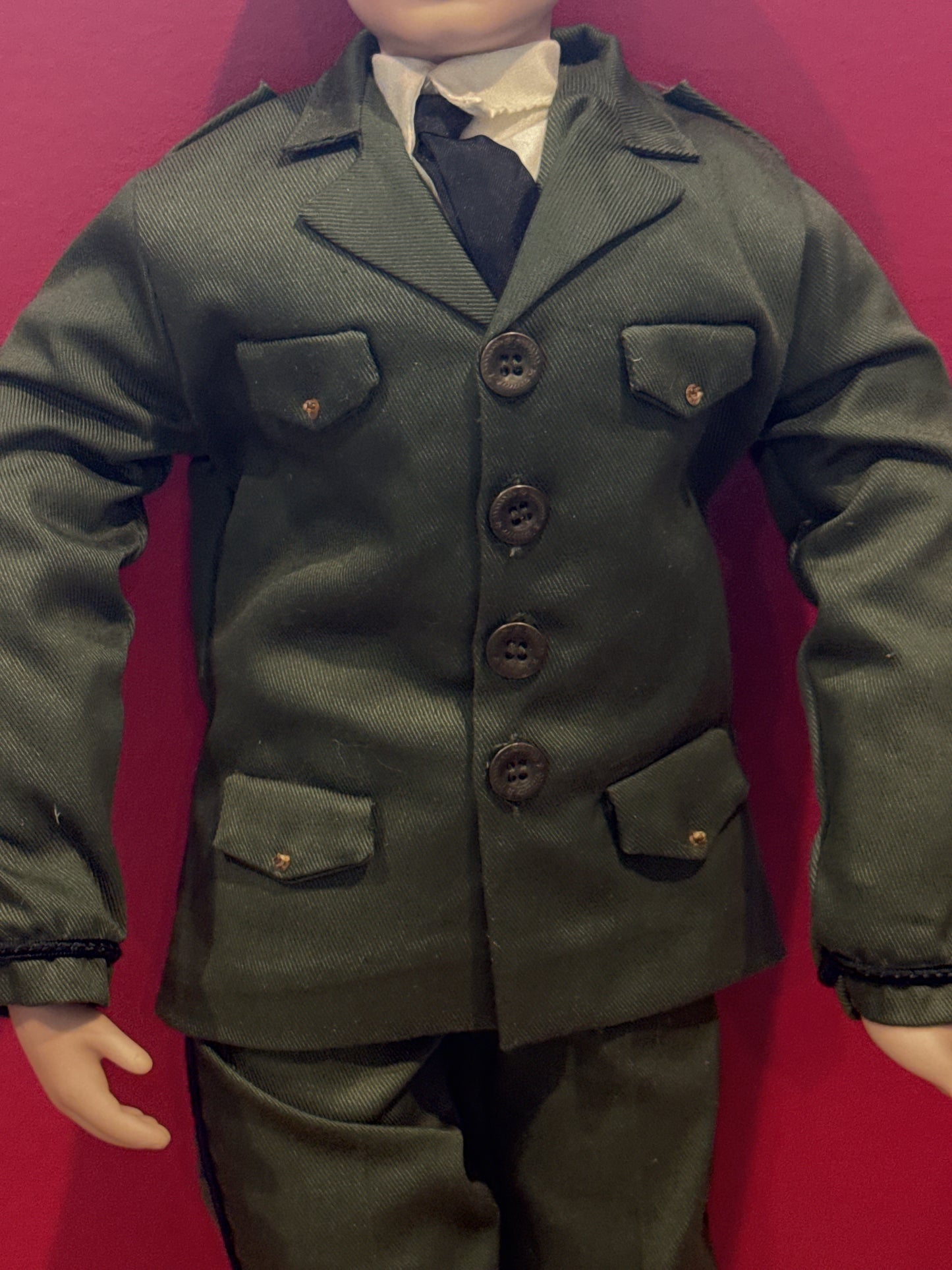 Army Soldier Designer Porcelain Doll Sandra Bilotto 20" Tall #797 Green Uniform No Hat