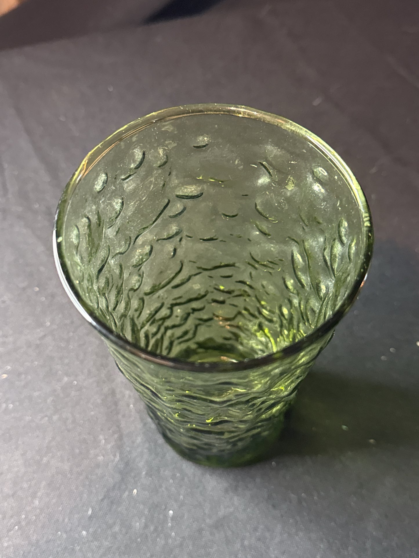 Anchor Hocking Milano Green 20oz Flat Tumbler Glass 7" Tall