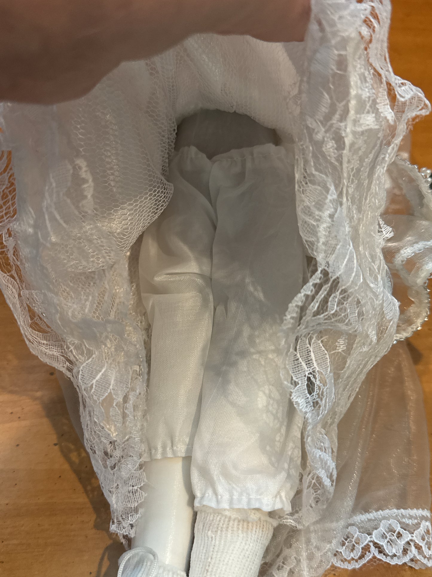 Ashley Belle Porcelain Collectible Bride Doll 16" Tall Closed Eyes Ready For Kiss Hand Sewn