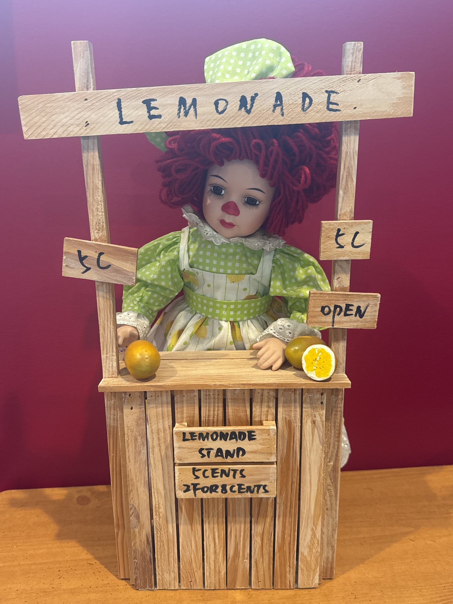 Seymour Mann American Sweethearts Porcelain Collectible Doll Raggedy Ann Clown Lemonade