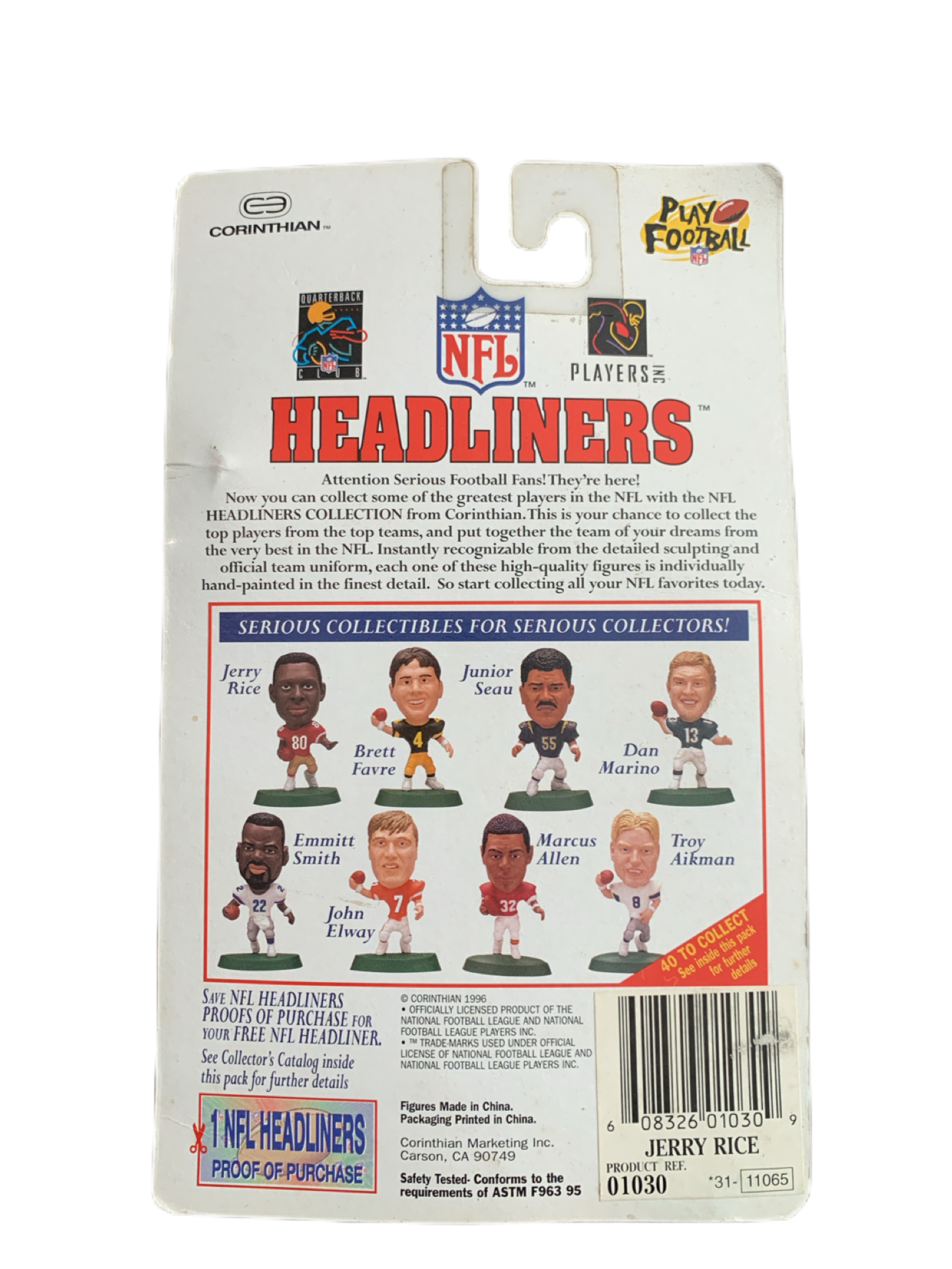 NFL Headliners Jerry Rice  #80 San Francisco 49ers Action Figure 1996