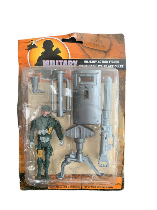 Military Action Figure Bootleg Army Soldier Rare w/ Shield Launcher Entry Ram