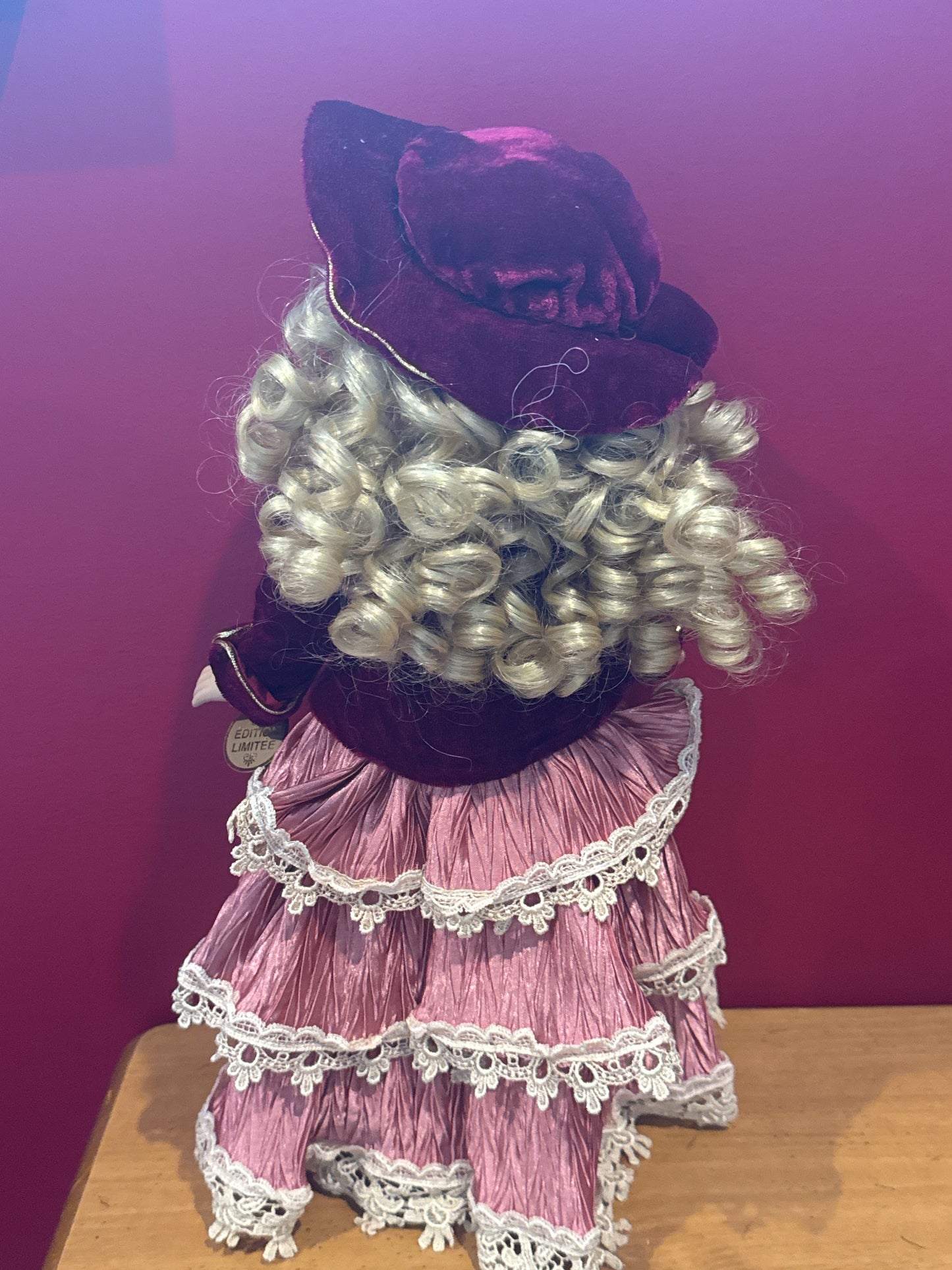 Porcelain Collectible Doll Collector's Choice Victorian Red Dress Blonde Hair Blue Eyes 17" Tall