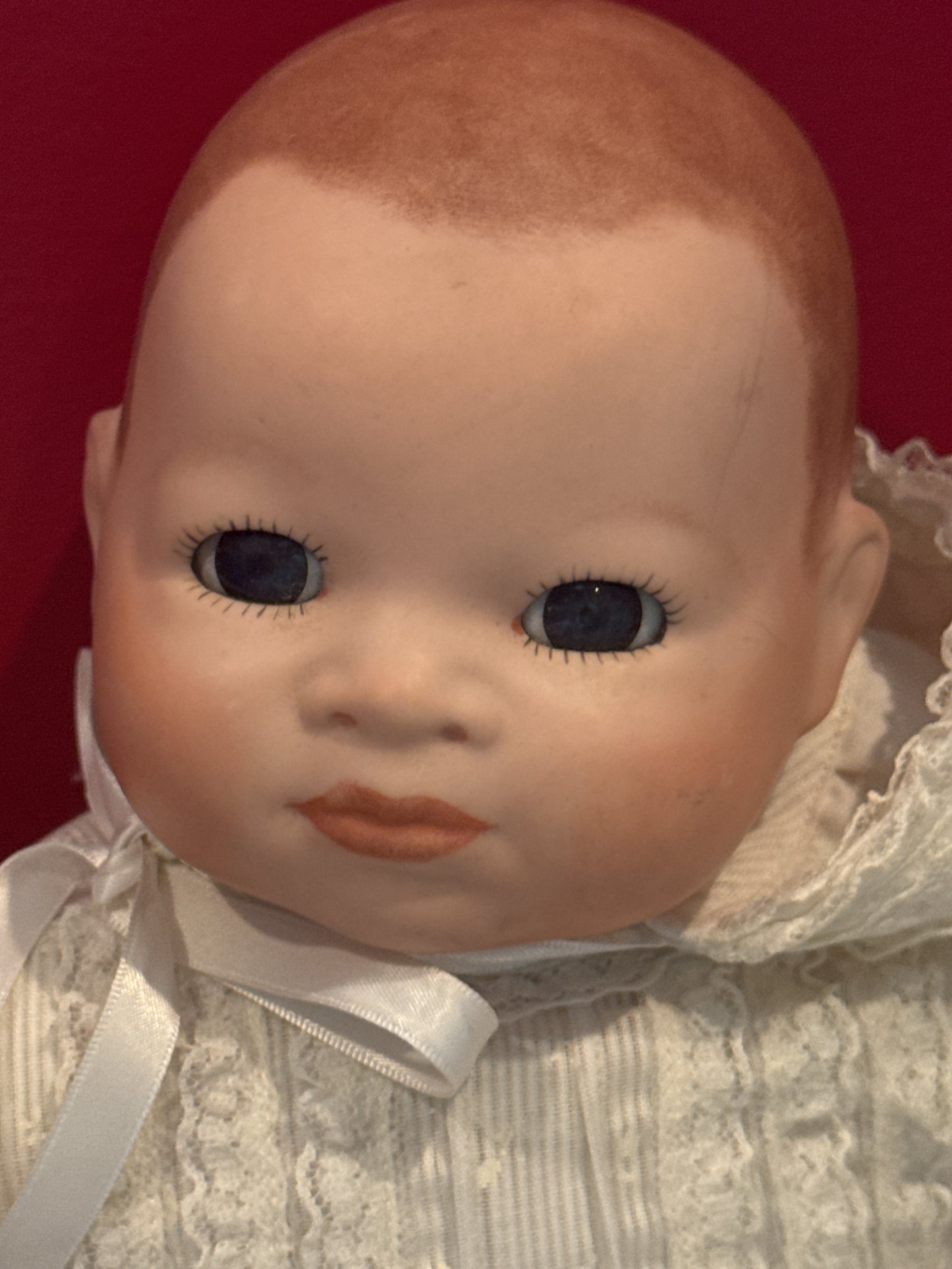 Grace S. Putnam Antique Bye-Lo Baby Marked on Neck 17" Porcelain Collectible Doll White Gown