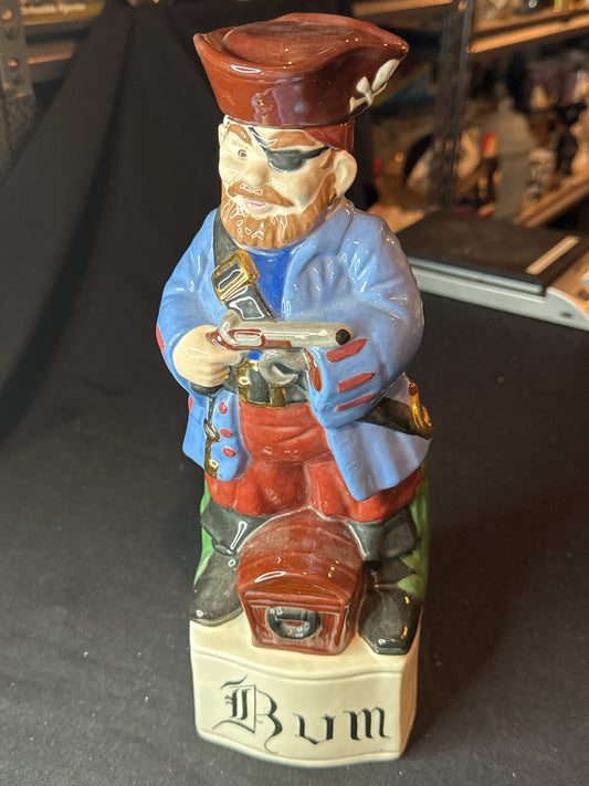 Alberta's Molds 12.5" Hand Painted Ceramic Pirate Decanter Rum