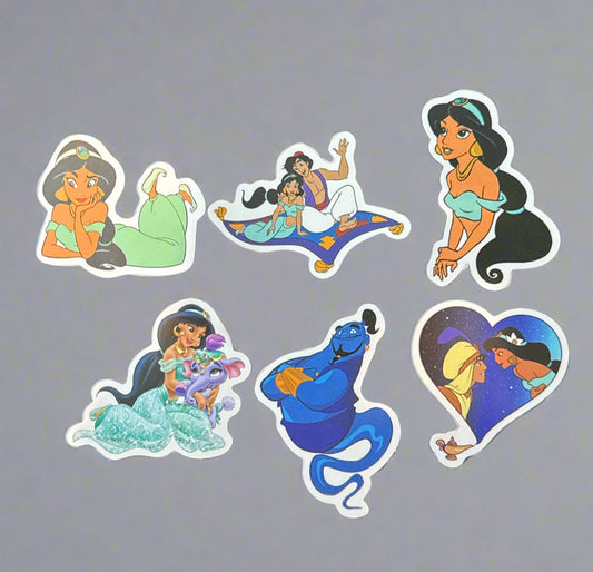 Alladin Stickers (6) Perfect Condition Approx. 2-3" In Size