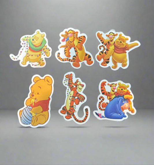 Winnie The Pooh & Tigger Stickers (6) Perfect Condition Approx. 2-3" In Size
