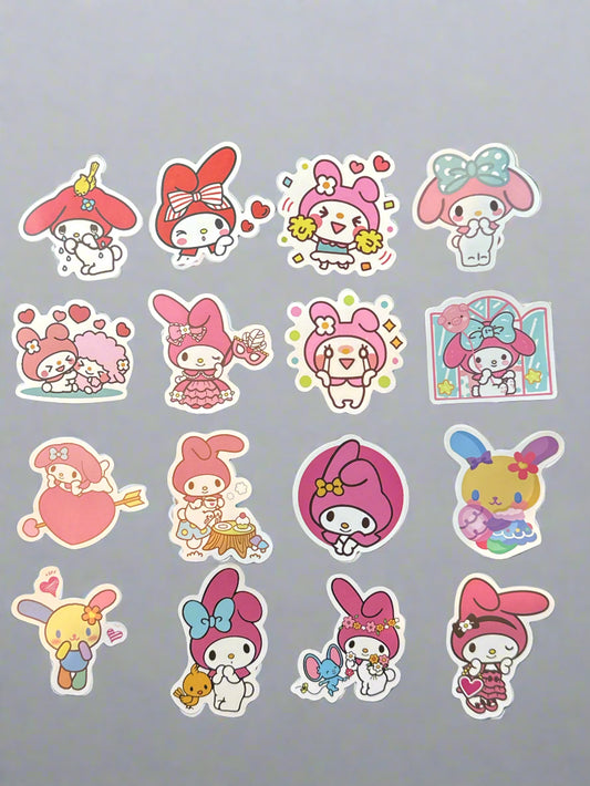 Sanrio My Melody & Usahana Stickers (16) Perfect Condition Approx 2-3" In Size