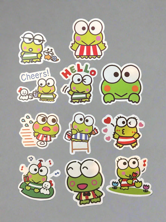 Sanrio Keroppi Stickers (11) Perfect Condition Approx 2-3" In Size
