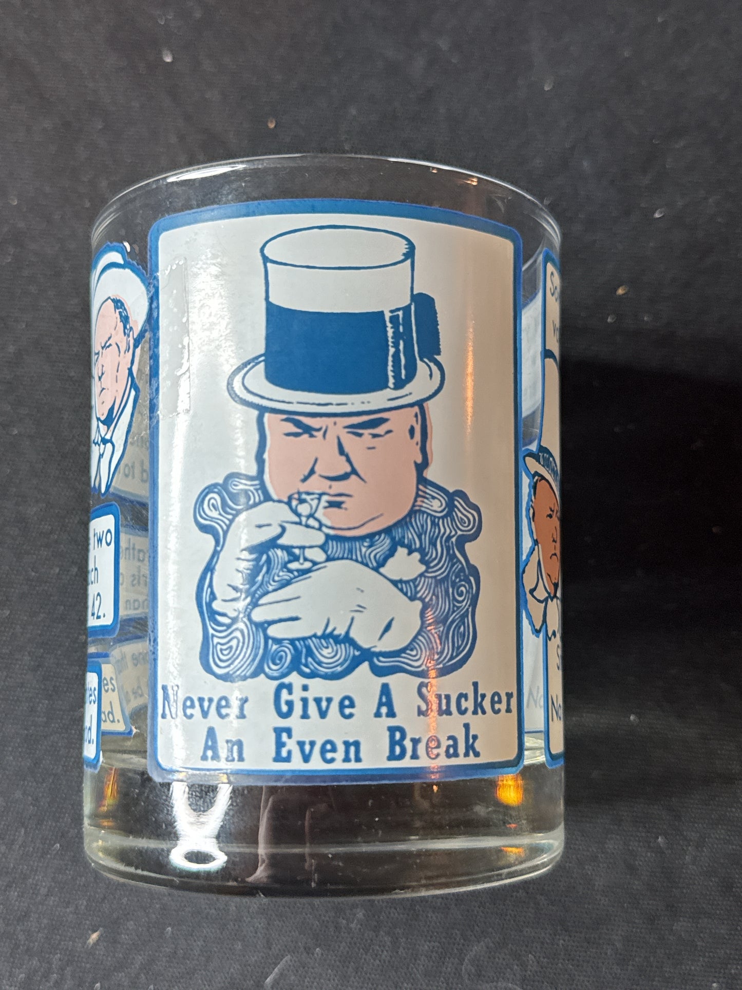 W. C. Fields Quotes Glass 12oz Tumbler Funny Sayings Jokes 4.25" Tall