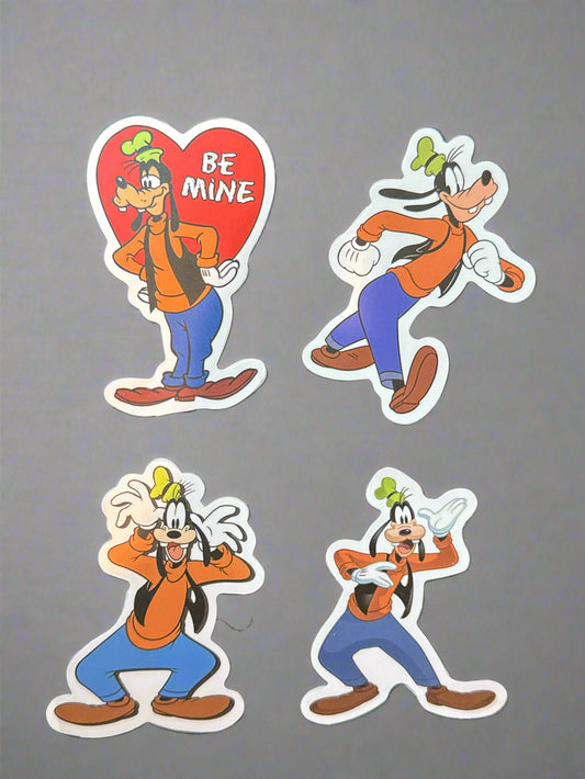 Disney Goofy Stickers (4) Perfect Condition Approx 2-3" In Size