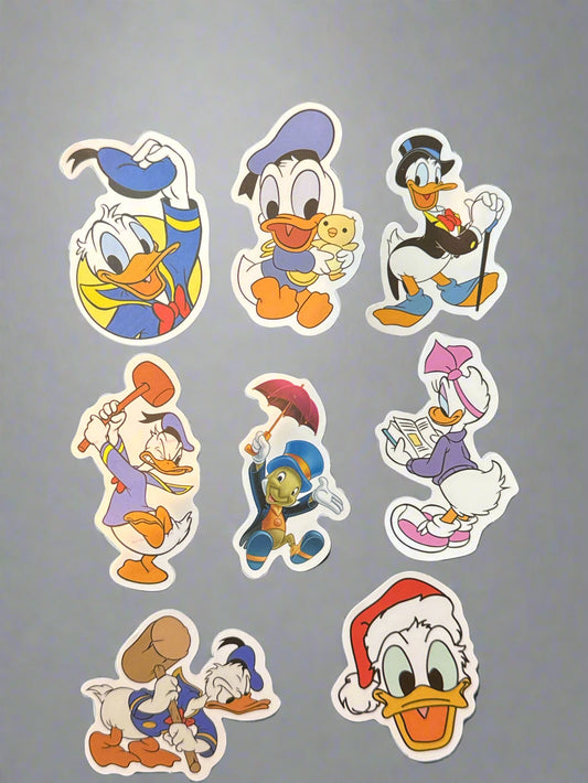 Disney Donald Duck Stickers (8) Perfect Condition Approx 2-3" In Size