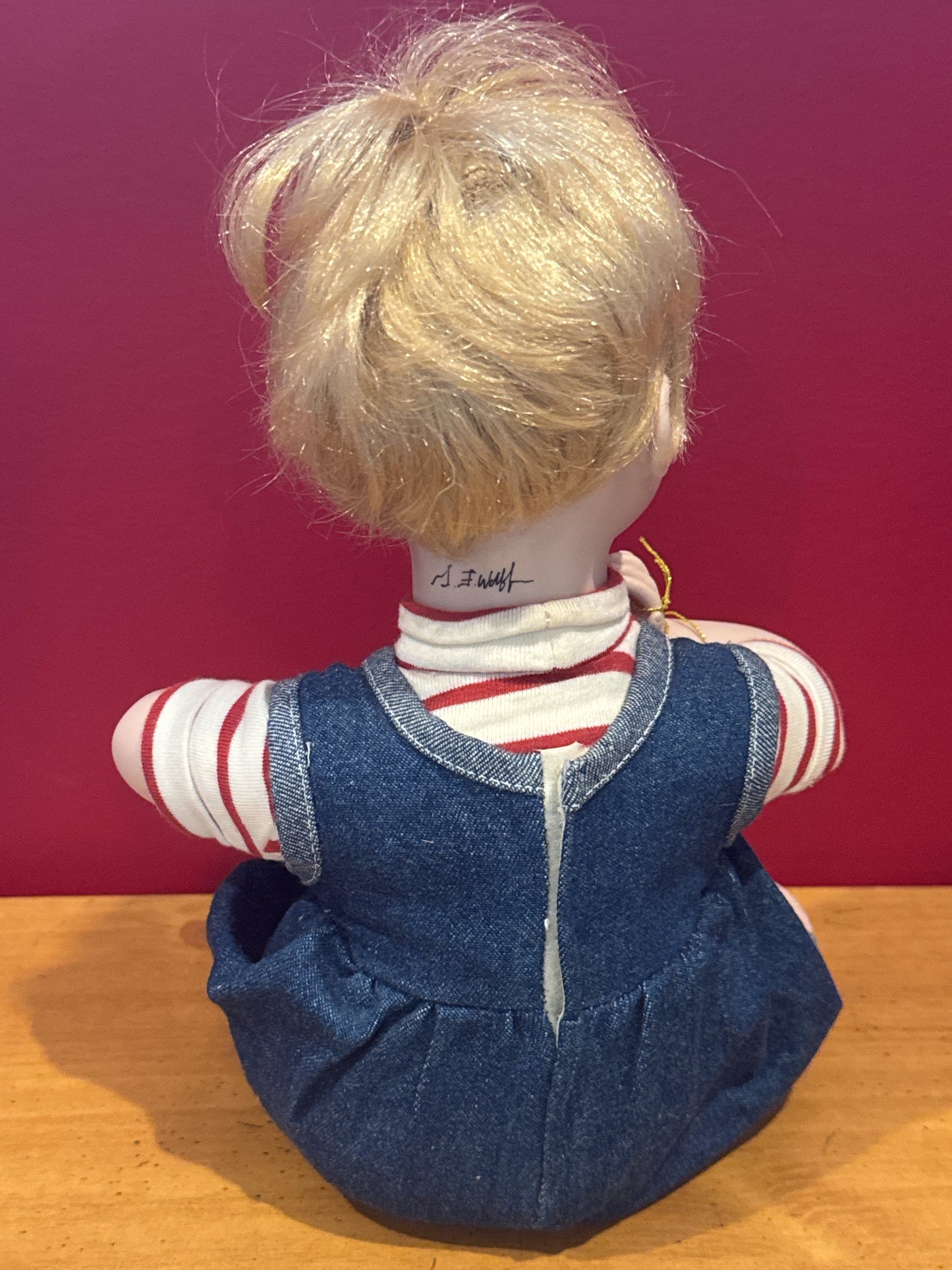 Mikey's Out Porcelain Gustave Wolff Wimbledon Collection Doll No Bat 11" Tall