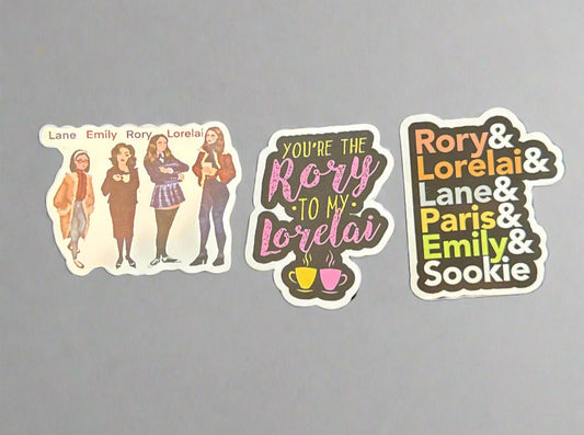 Gilmore Girls Stickers (3) Perfect Condition Approx 2-3" In Size