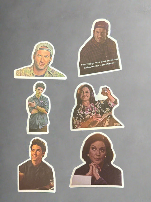 Gilmore Girls Stickers (6) Perfect Condition Approx 2-3" In Size