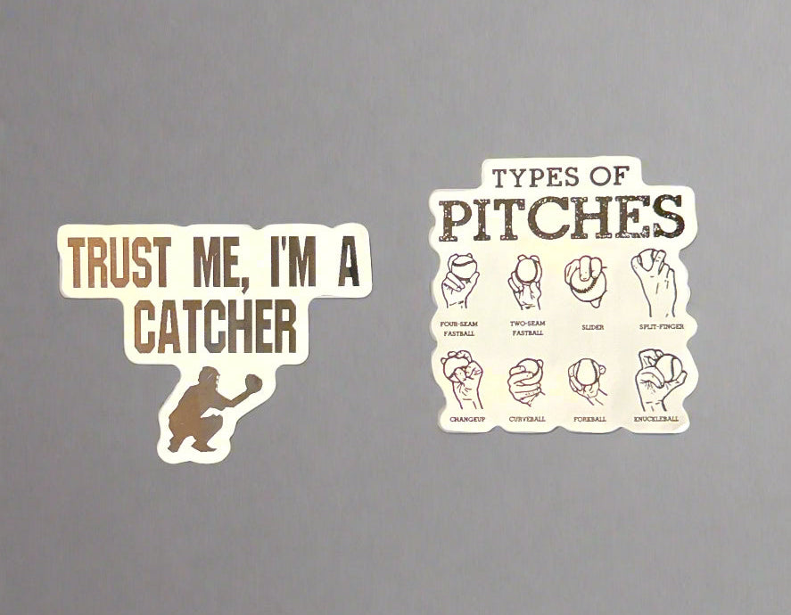 Baseball Stickers (2) Perfect Condition Approx 2-3" In Size