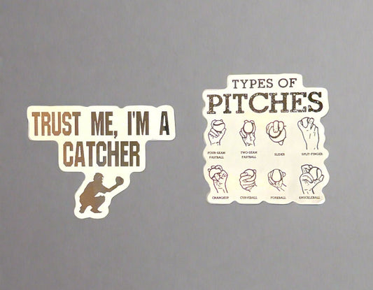 Baseball Stickers (2) Perfect Condition Approx 2-3" In Size