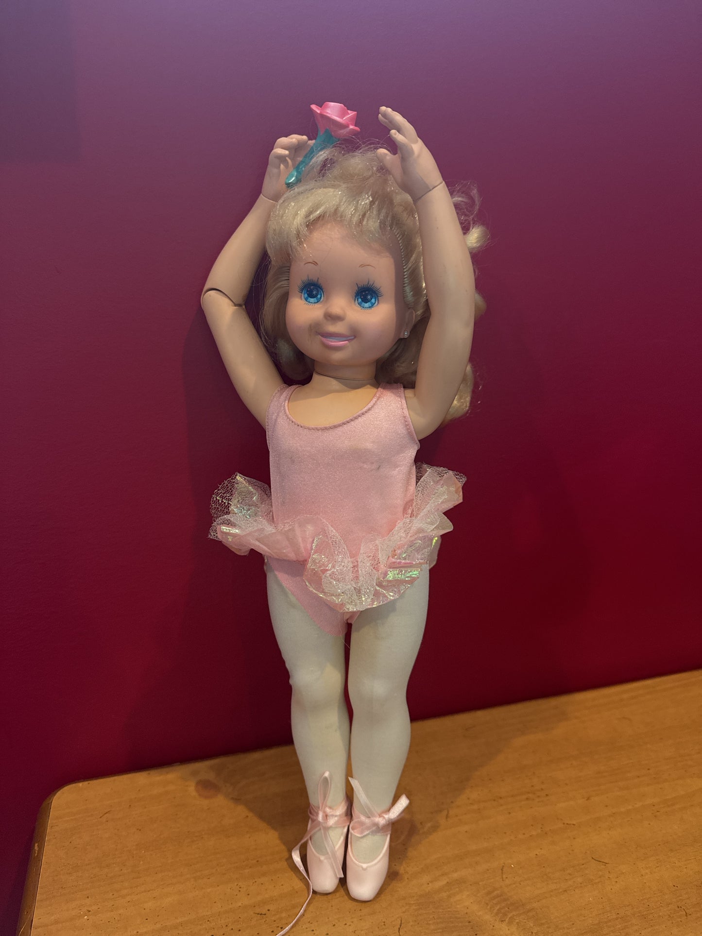 Vintage 1989 Tyco My Pretty Ballerina 17" Doll Dancing Ballet. Does not work with Batteries.