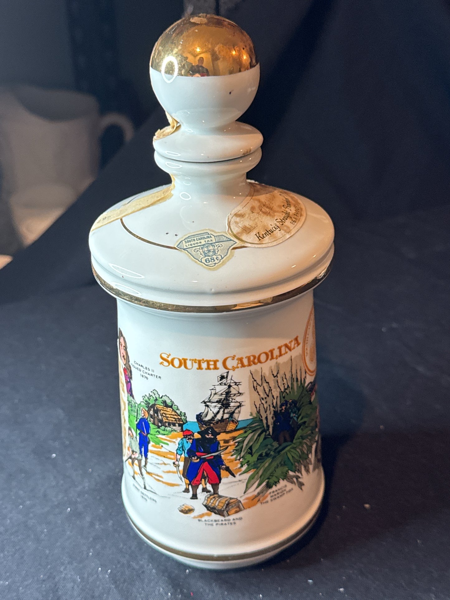 Stitzel Weller Old Fitzgerald South Carolina Tricentennial Decanter 1970 10" Tall