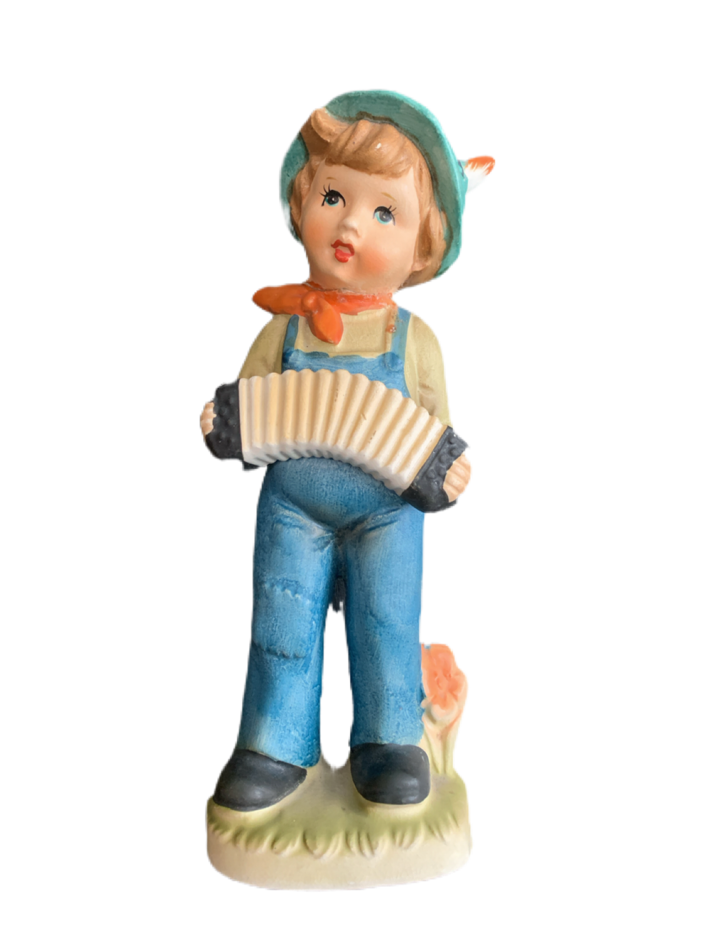 Chadwick Ceramic Bisque Boy with Accordion Theme Figurine Japan