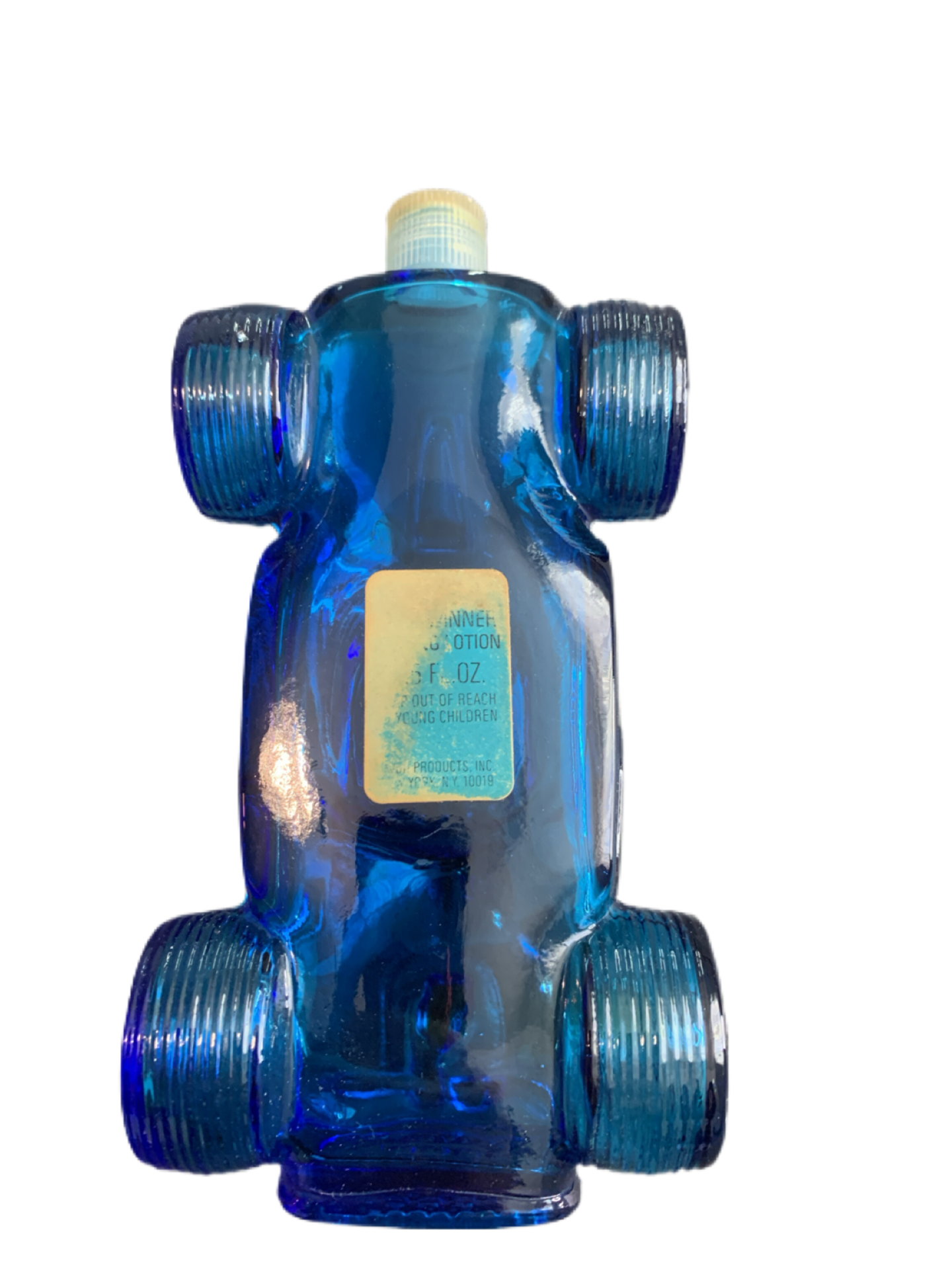 Avon 70's Sure Winner Cobalt Blue Glass Dragster Race Car Shaving Lotion Decanter Empty