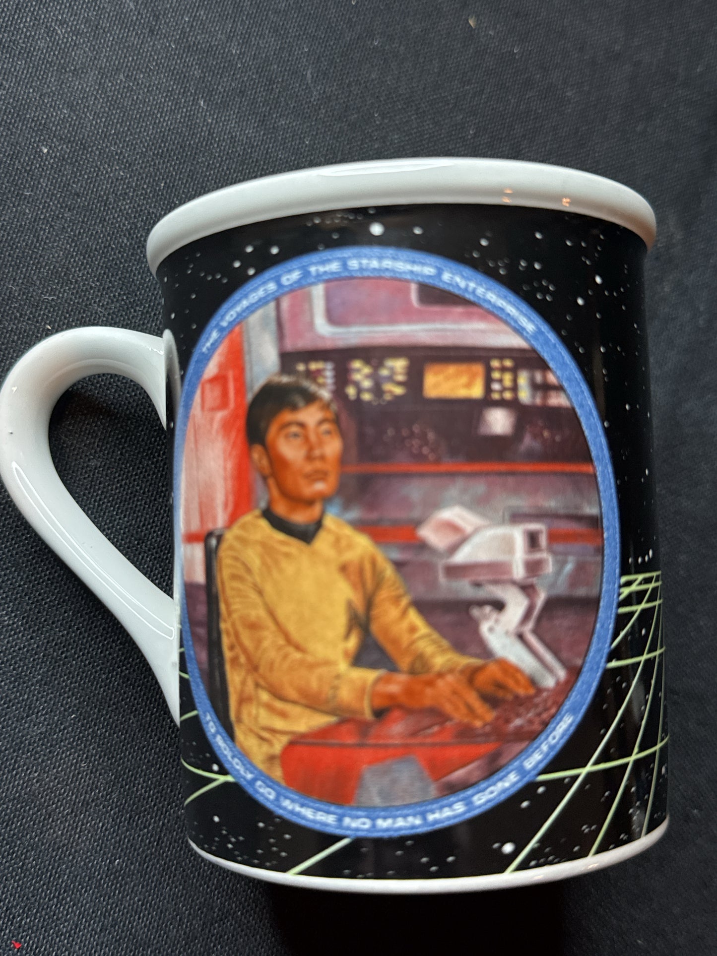 Star Trek Sulu Coffee Mug Cup Susie Morton Collection 1983 Vintage 3.75" Tall