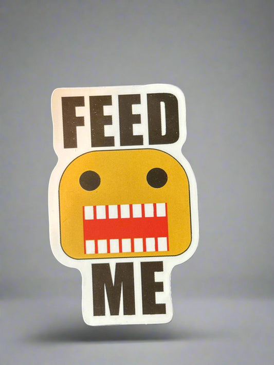 Roblox Noob Feed Me Sticker Perfect Condition Approx 2-3" In Size