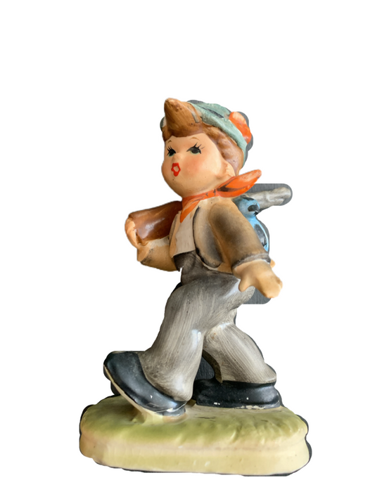 Artmark Japan Boy with Gun and Bird Figurine 5" Tall