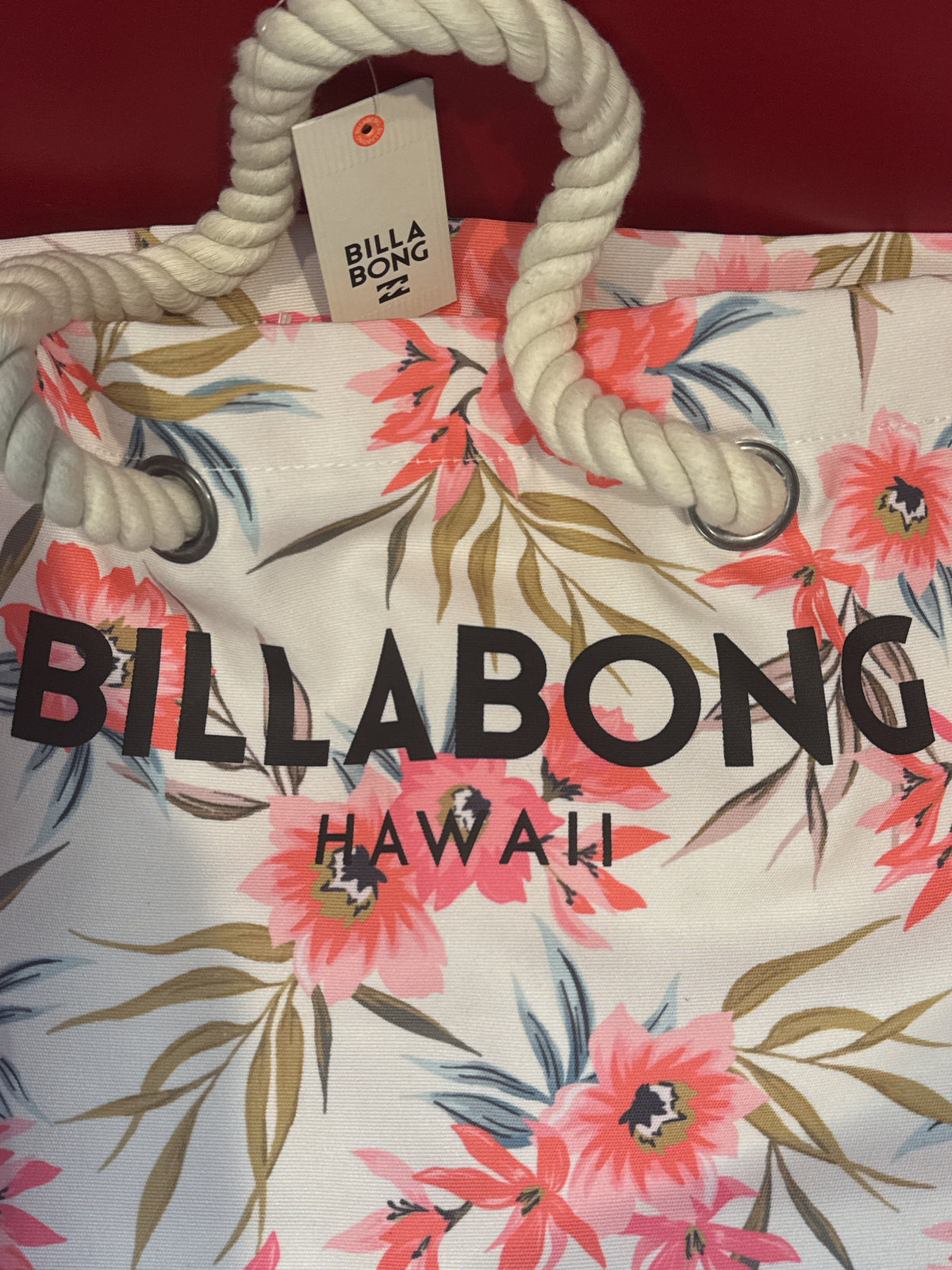 Women's XL 18" Billabong Beach Tote Hawaii New With Tags
