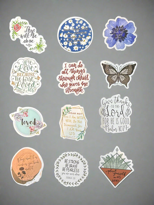 Religious Christian Biblical Sayings Stickers Perfect Condition Approx 2" In Size