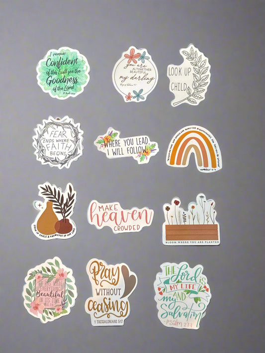 Religious Christian Biblical Sayings Stickers Perfect Condition Approx 2" In Size