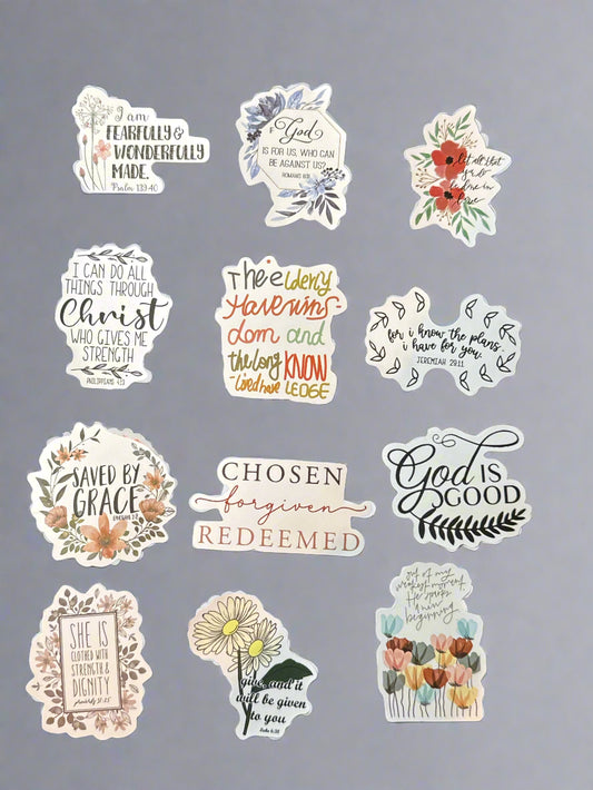 Religious Christian Biblical Sayings Stickers Perfect Condition Approx 2" In Size