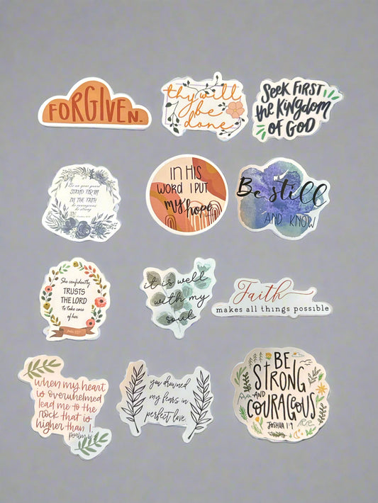 Religious Christian Biblical Sayings Stickers Perfect Condition Approx 2" In Size
