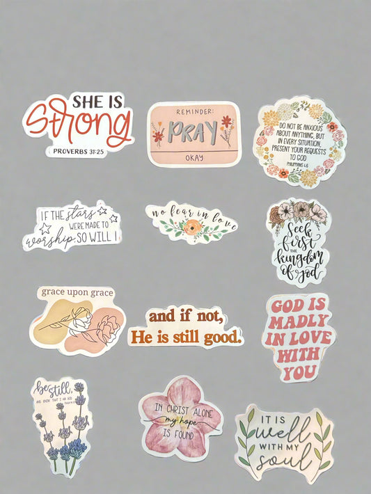 Religious Christian Biblical Sayings Stickers Perfect Condition Approx 2" In Size