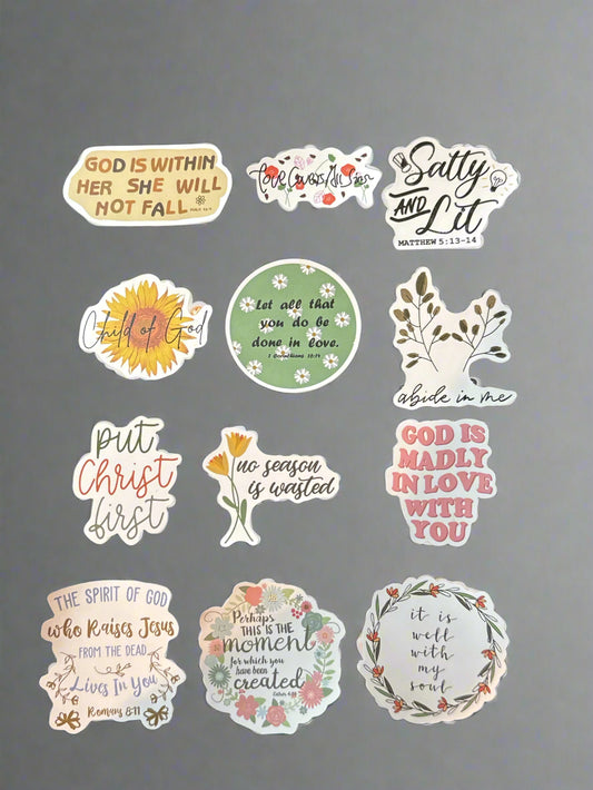 Religious Christian Biblical Sayings Stickers Perfect Condition Approx 2" In Size